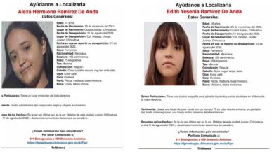 Alerta de búsqueda de las hermanas Edith Yesenia y Alexa Hermione Ramírez De Anda