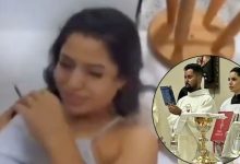 Sacerdote sin playera dentro de una habitación de la iglesia de Nova Maringá, Brasil, según un video difundido en redes sociales