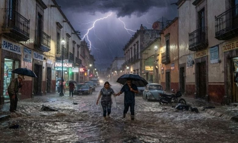 Mapa del temporal lluvioso en México con zonas bajo riesgo de lluvias intensas, granizo e inundaciones
